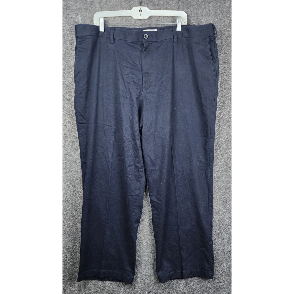 Dockers Chinos Mens 42x30 Navy Blue Relaxed Fit Flat Front Cotton Pants